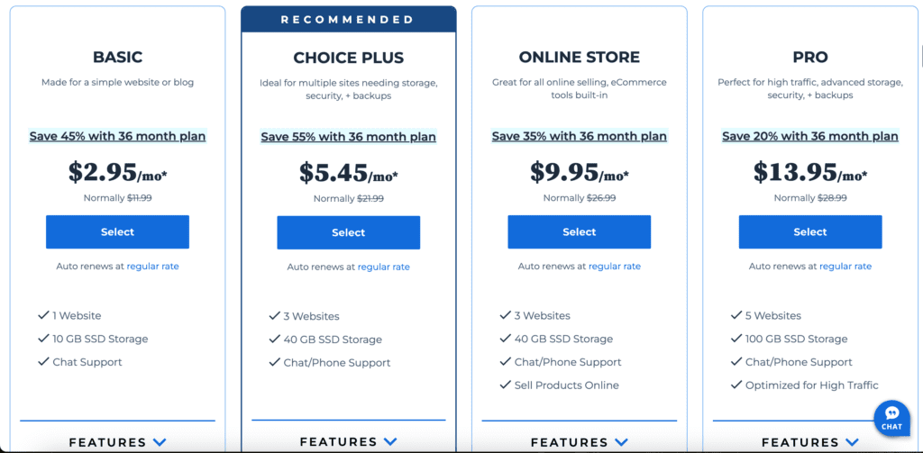Bluehost Review: Bluehost Pricing